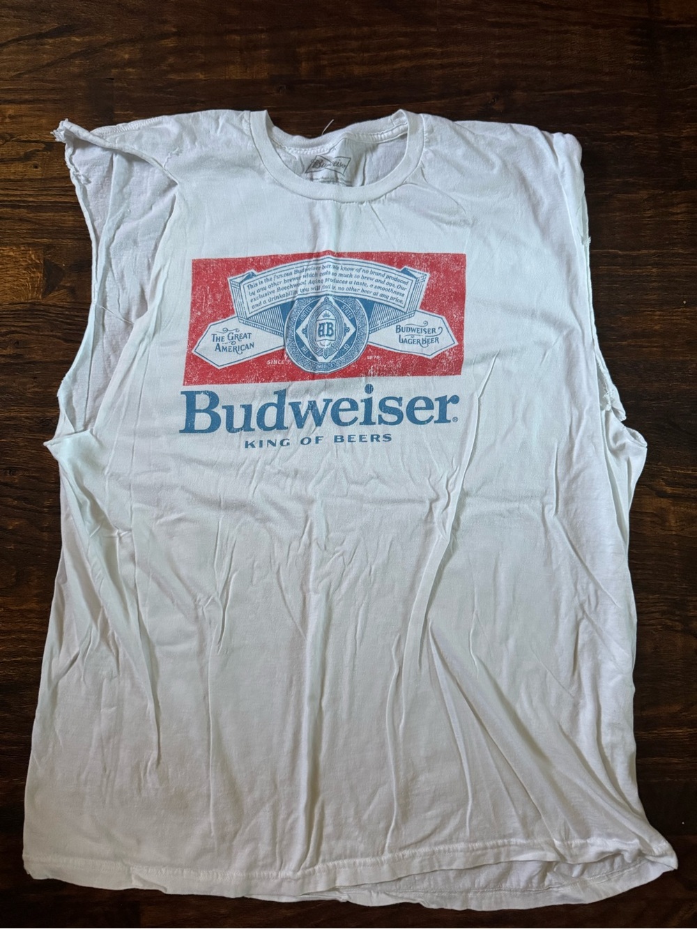 Budweiser White Tank Top with Red and Blue Logo